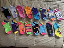 Girls/Women s Bulk Lot Of 16 Pairs of Colorful Ankle Socks NEW without tags