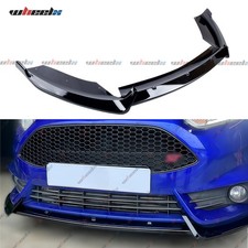 Front Bumper Splitter Lip For Ford Fiesta ST MK6 MK7 MK7.5 Gloss Black 2012-2017