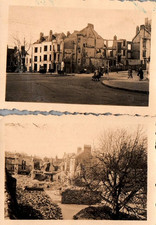 LOT OF 3 WW2 ORIGINAL GERMAN SNAP SHOT PHOTOS BOULOGNE FRANCE BOMBED RUINS