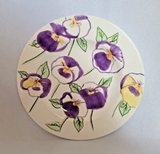  Harry and David China  8.25" Dessert Appetizer Plate - Purple Pansy