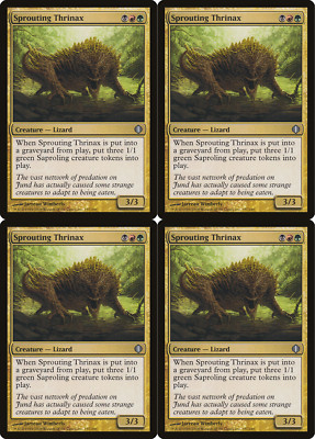 MTG 2008 SPROUTING THRINAX - LIZARD CREATURE - UNCOMMON - MAGIC CARD x4 copies