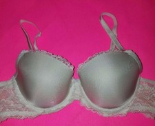 Victorias Secret 36 B Bra Dream Angels Lined Demi Silver Floral Bling Lace