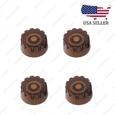 4x Amber Metric LP Style Guitar Control Knobs Speed Dial Knobs for Les Paul SG