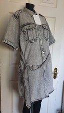 Miss Sixty Denim Black Wash Dress/coat Size M
