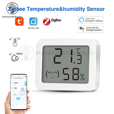 Tuya Zigbee Smart Temperature Humidity Sensor LCD Indoor Thermometer Hygrometer