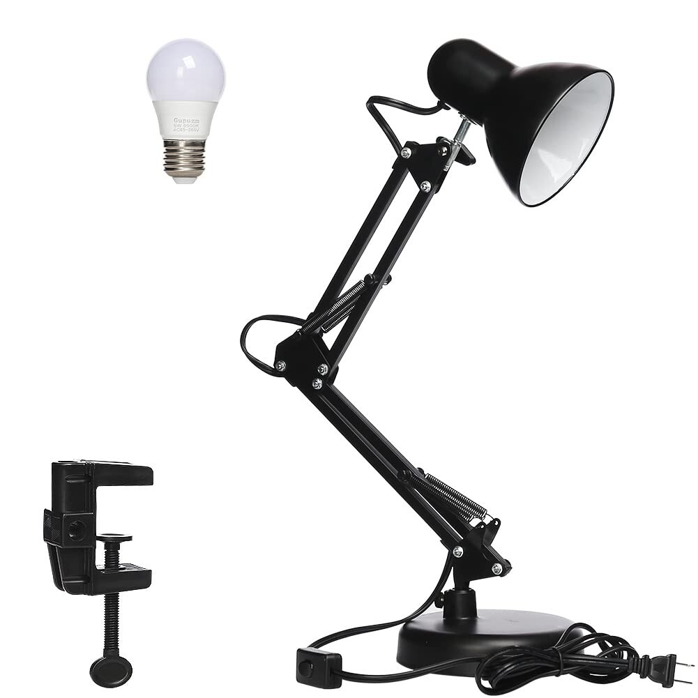 Desk Lamp with Clamp and Swing Arm Folding Table Lamp including