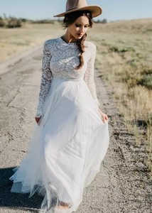 long sleeve boho wedding dresses
