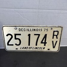 Vintage Illinois 1975 DEC License Plate Land Of Lincoln 25 174 RV