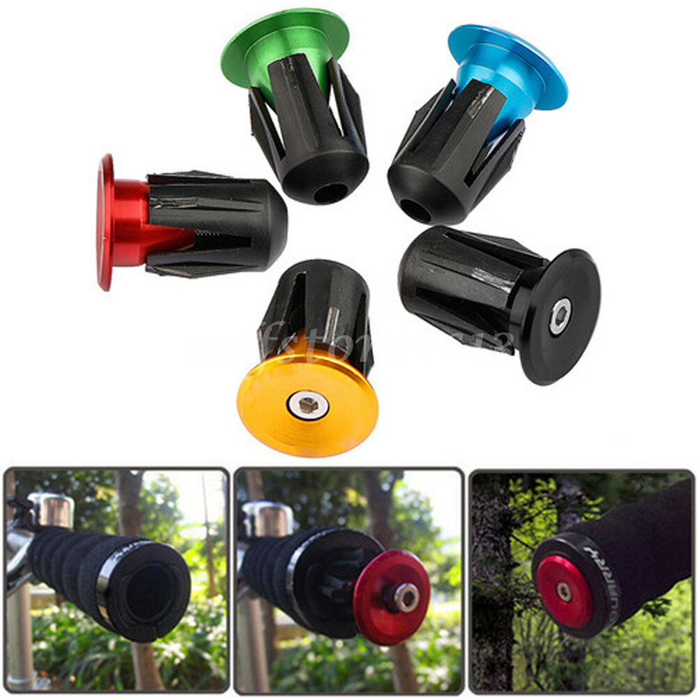 Pair Bike Bicycle Aluminum Handle barCap Plug Handle Bar Caps End Plugs ...