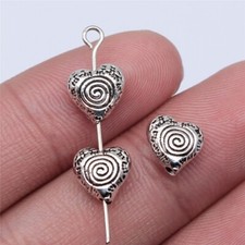 50Pcs 9x8mm Tibetan Silver Alloy Charm Heart geometric Pendant Crafts