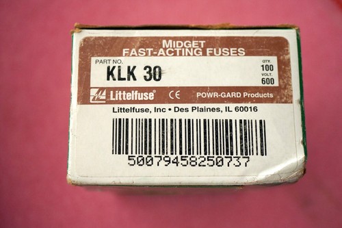 100- KLK 30 Littlefuse fusibili ad azione rapida scatola di fabbrica **VENDITORE USA** - Foto 2 di 3