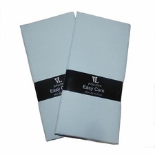 2 x Easycare Flat Sky Blue Cotbed Cot Sheets Polyester Cotton 178x200 cm 