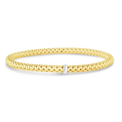 Phillip Gabriel 14k Gelbgold 7'' Popcorn Stretch Stab Armband 4 mm, 6,5 Gramm