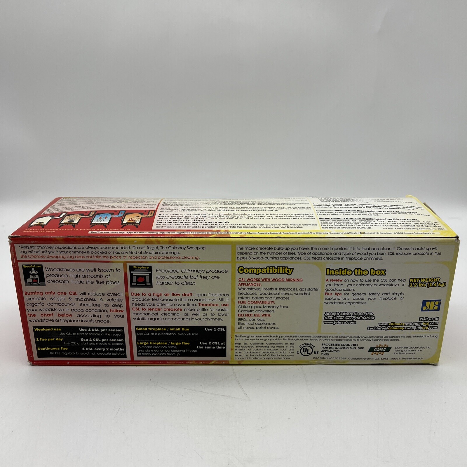 CSL - Creosote Sweeping Log for Fireplaces and Woodstoves, Chimney  Maintenance F 21363824003 | eBay