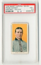 1909-11 T206 Sweet Caporal 350/30 Frank Chance - Yellow Background PSA 3.5