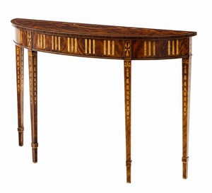 Fantastic Inlaid Mahogany English Bow Front Console Sofa Foyer