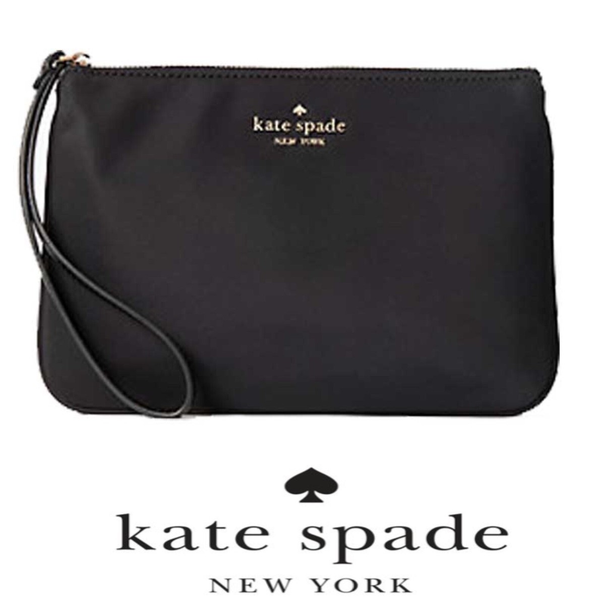 Kate Spade New York Chelsea Black Nylon Zip Medium Wristlet Phone