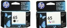 HP 65 Genuine Black  Color ink Cartridges HP ENVY 5010, 5020, 5030