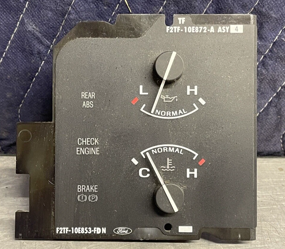 92-96 Ford Truck F150 F250 F350 Bronco Coolant Temperature & Oil Pressure Gauges Foto 2 de 4