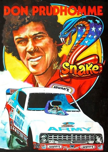 VRHTF NHRA VINTAGE STYLE DON THE SNAKE PRUDHOMME ARMY FUNNY CAR POSTER 14" X 20"