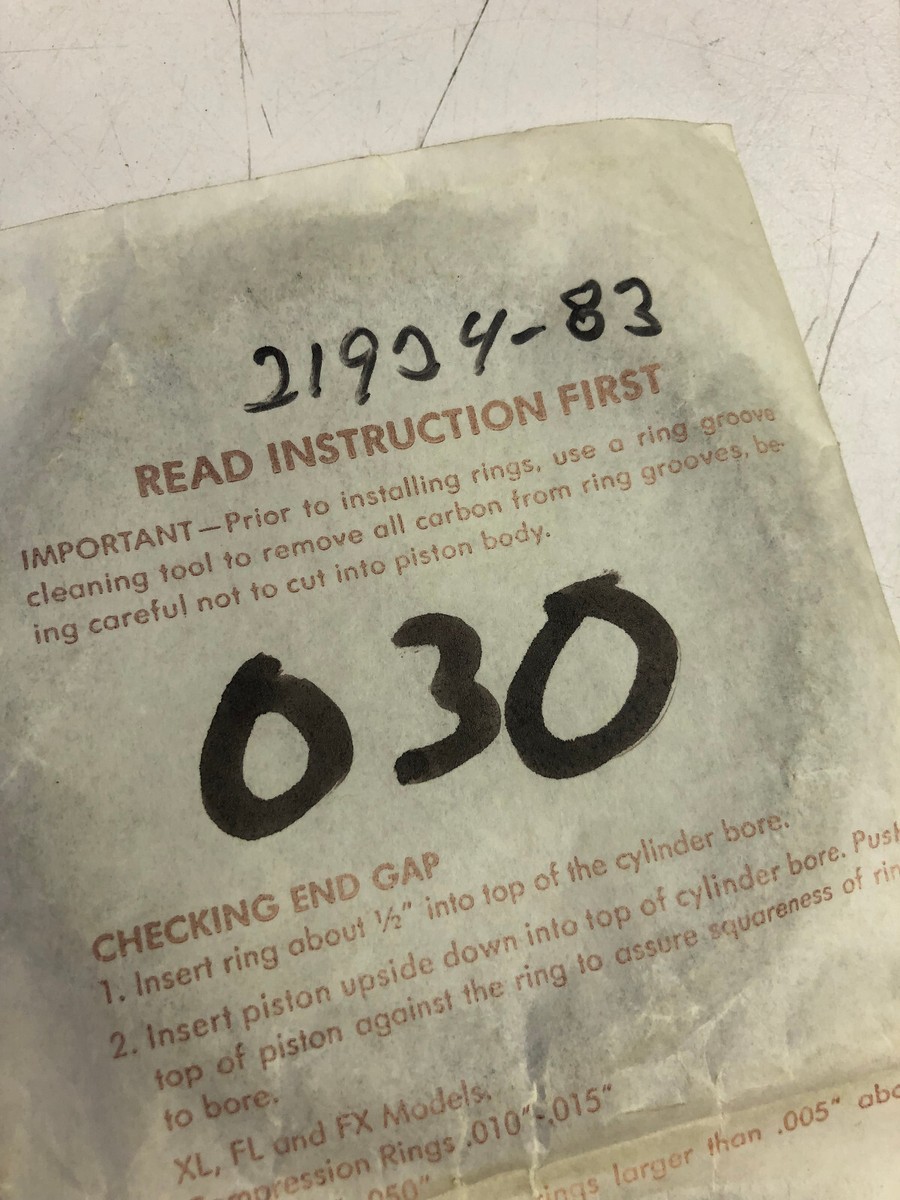 【g 】 Harley-Davidson PISTON RING SET .030 OS Harley-Davidson P/N