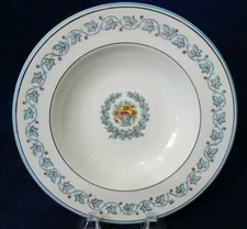 Vintage Myott Elegance Rim Soup Bowl Staffordshire England Aqua 1945-52 Crazing