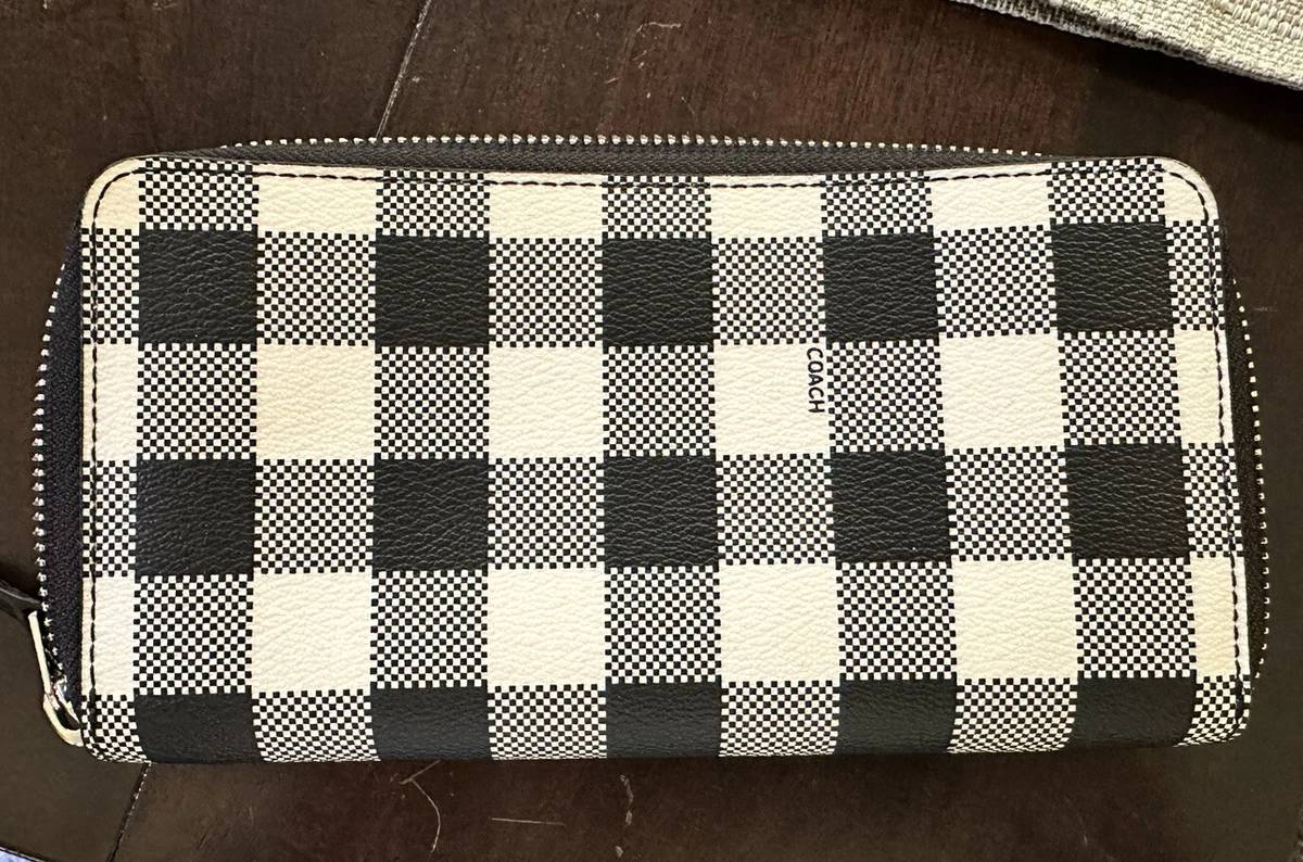 Coach Gingham Accordion Zip Around Wallet In Signature Canvas NWOT | eBay