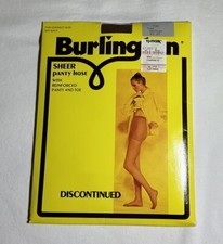 Vintage BURLINGTON Sheer Pantyhose Reinforced Panty  Toe Size Medium