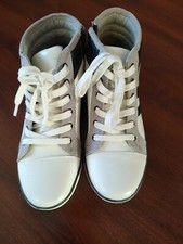 Kenneth Cole High Top Sneakers Boys White Black Gray NWOT