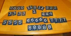 LOT OF 38 VINTAGE METAL TIN STAMPED /EMBOSSED SMALL 1  7/8" BY 1  3/8" NUMBERS