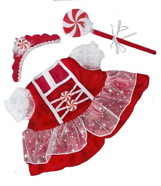 Teddy Mountain Peppermint 3 pc. festive Teddy Bear Clothes Fit 16" Build a bear