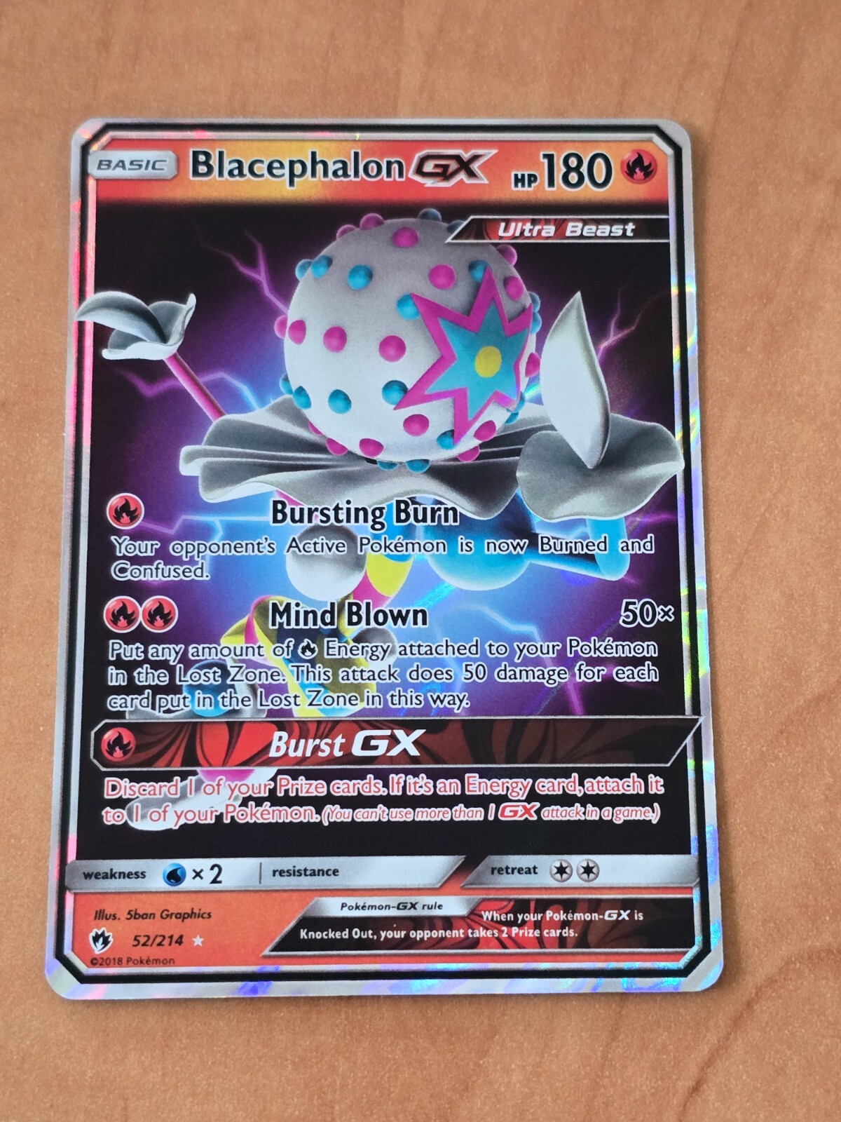 Pokemon Lost Thunder Blacephalon GX 52/214 NM
