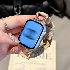 Slim Luxury Dressy Leather Strap For iWatch Bands Series 10 9 8 7 6 5 4 3 2 1 SE