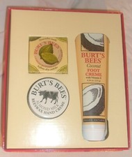 BURT'S BEES GIFT SET CUTICLE CREAM HAND CREAM FOOT CREAM NEW IN GIFT BOX
