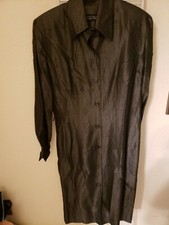 Linda Allard Ellen Tracy Black Shirt Dress Size 4 No Belt