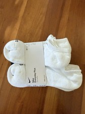 Nike Everyday Plus Cushioned No-Show Socks 6-Pair White/Black Size L SX6898-100
