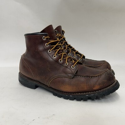 Red Wing Roughneck 6-inch Moc Work Boots  Dark Brown  8146 Men s 12D Worn