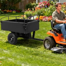 750lb Heavy Duty Dump Cart Garden Utility Trailer for ATV UTV Lawn Mower Tractor