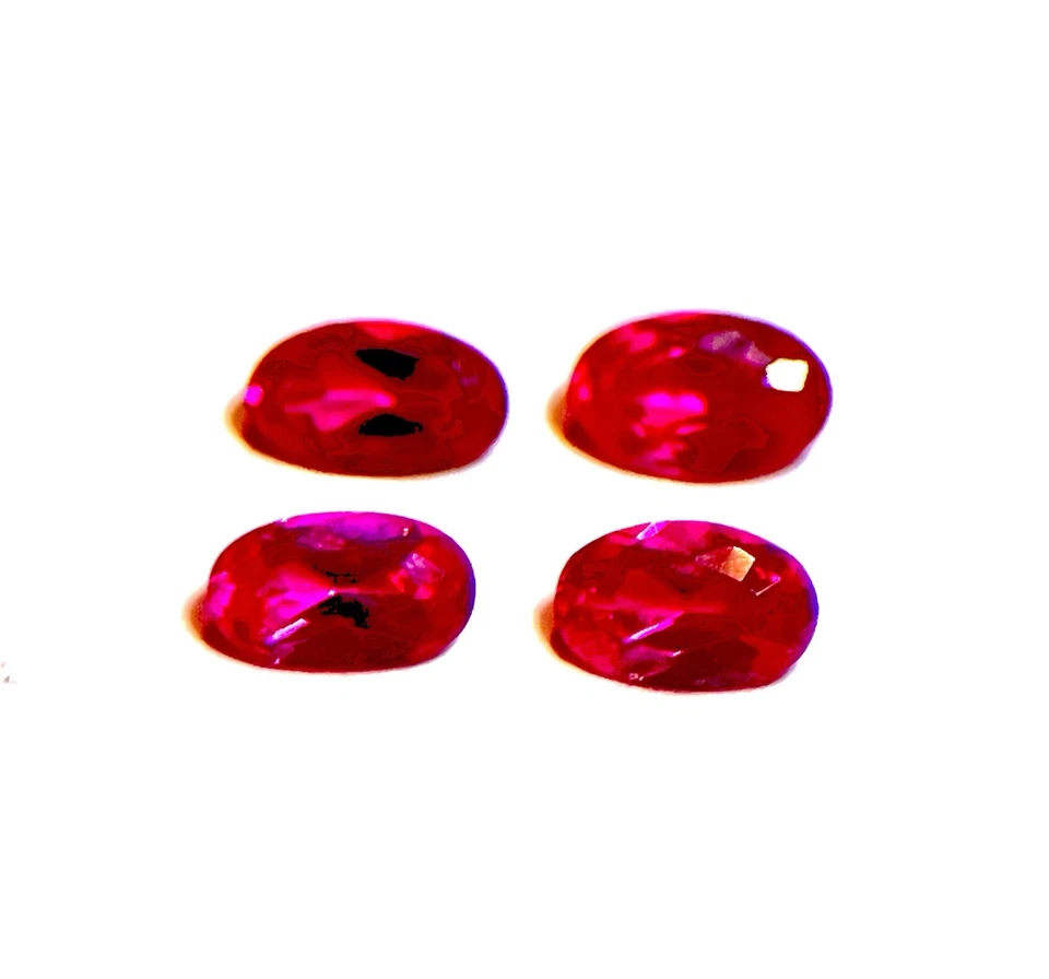 4 piedras preciosas de zafiros rosados de alta calidad de corte ovalado a juego limpias para todos los ojos Foto 4 de 4