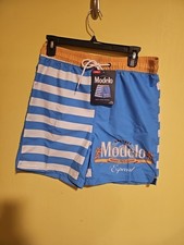 NWT Cerveza Modelo Men's Size Small Swim Trunks Shorts SWAG Super Retro Beer
