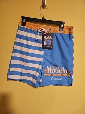 NWT Cerveza Modelo Men's Size Small Swim Trunks Shorts SWAG Super Retro Beer