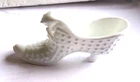 Vintage 1957-1971 Fenton Hobnail White Milk Glass Cat Head Slipper Shoe