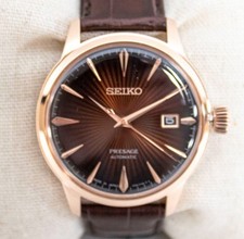 Seiko Presage SRPB46 40.5mm Men s Automatic Watch - RG Case/Brn Leather Strap