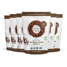 Organic Sprouted Oat Quinoa Cacao Granola - Gluten Free, Vegan, 6 Pack 11 oz