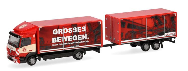 Camion miniature Herpa Mercedes-Benz Atego 13 et remorque Colonia 1/87