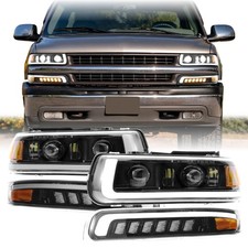 USR 99-02 GMT800 PickUp Front Head Lamps 4pc Set Left  Right Compatible wi...