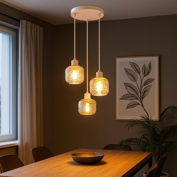 HäNgeleuchte Pendellampe Esszimmerleuchte Glas Rauchfarben KüChenlampe H 120 Cm-image