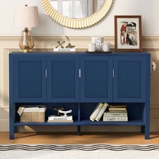 U_STYLE 55.1''Storage Sideboard with 4-Doors,Multi Functional Buffet with Open