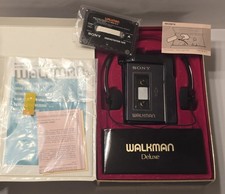SONY Walkman Deluxe WM-3 Cassette Player Leather Case  Original Box Unused READ