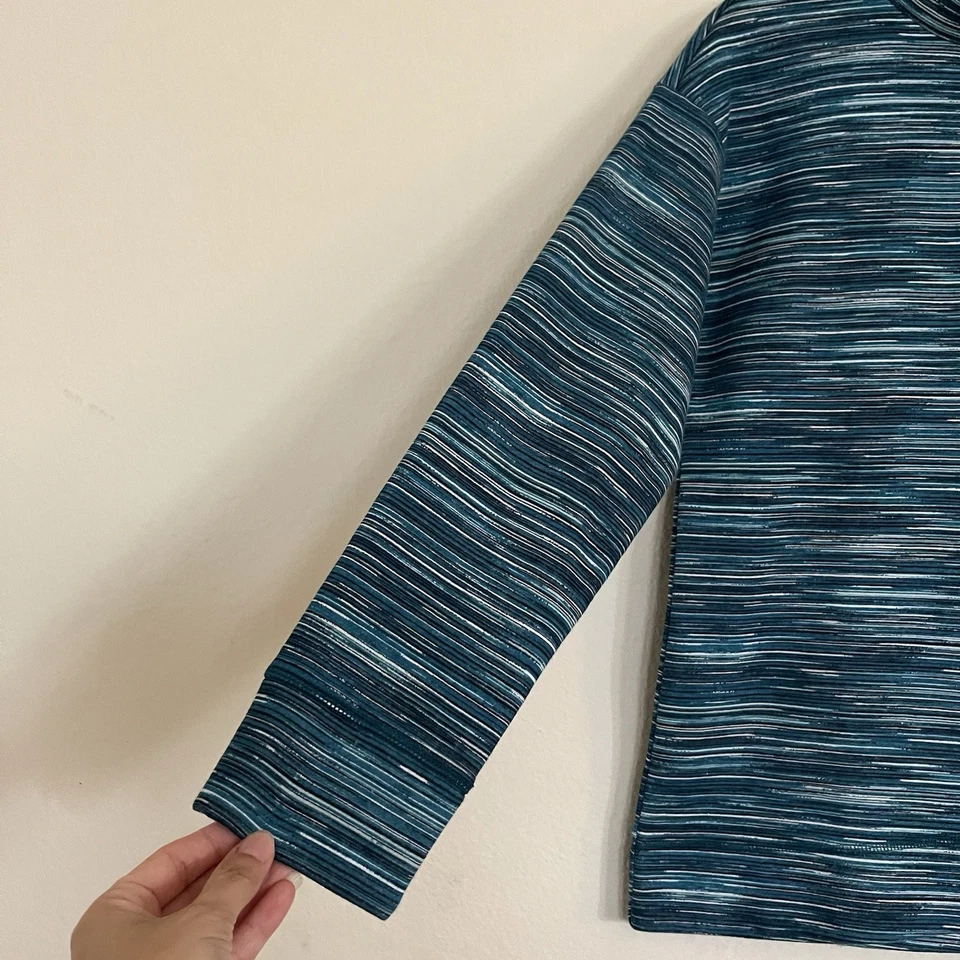 Blusa Talbots T by Space Dye French Terry gola alta manga longa atlesiure tamanho P - Imagem 2 de 4